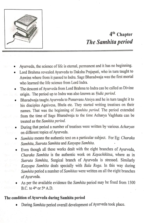 A Hand Book of History of Ayurveda